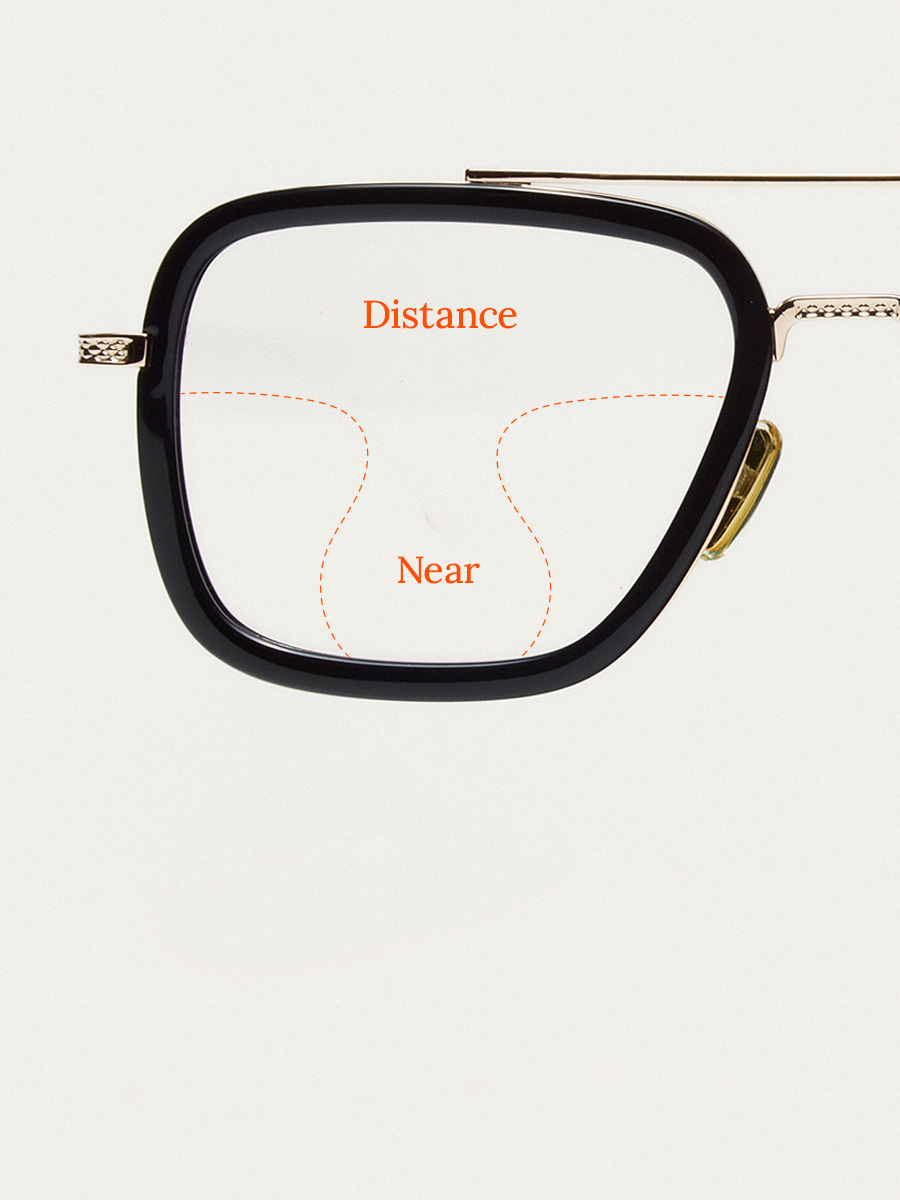 Retro glasses with progressive lenses