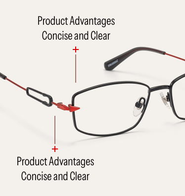 Akua - Cat Eye Red Eyeglasses craft detail