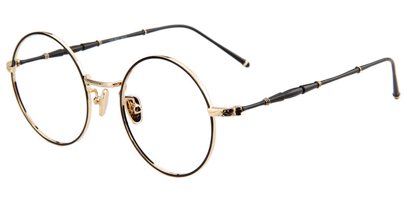 Clara Round Black/gold Eyeglasses- 4