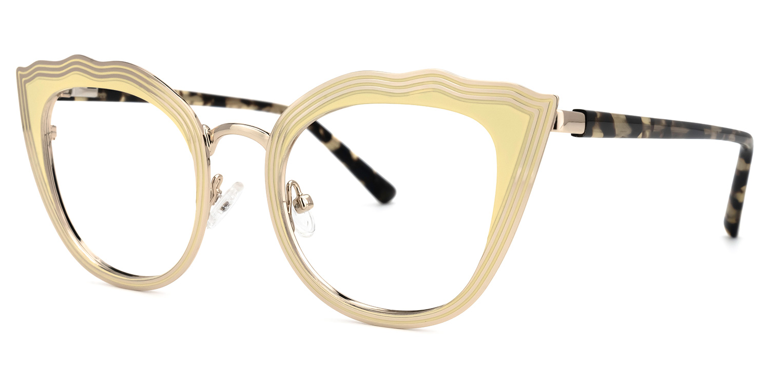 Beasley - Cat Eye Yellow Eyeglasses - 2