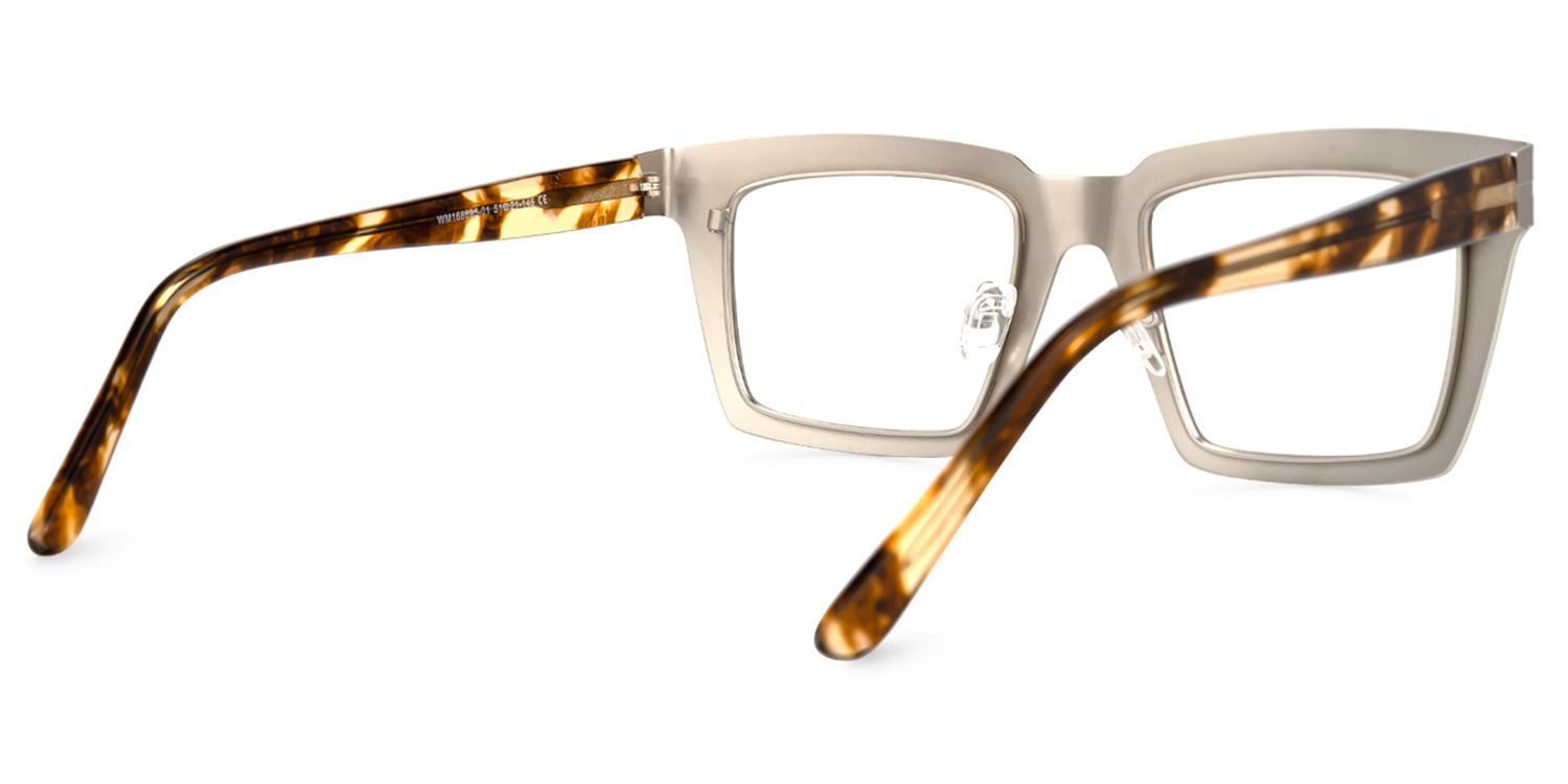 Arnal - Rectangle Silver Eyeglasses - 4
