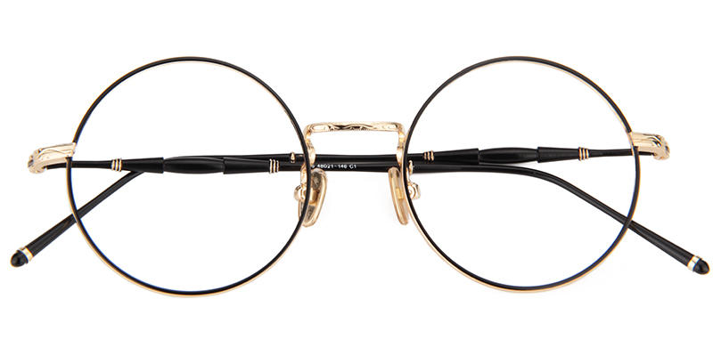 Clara Round Black/gold Eyeglasses