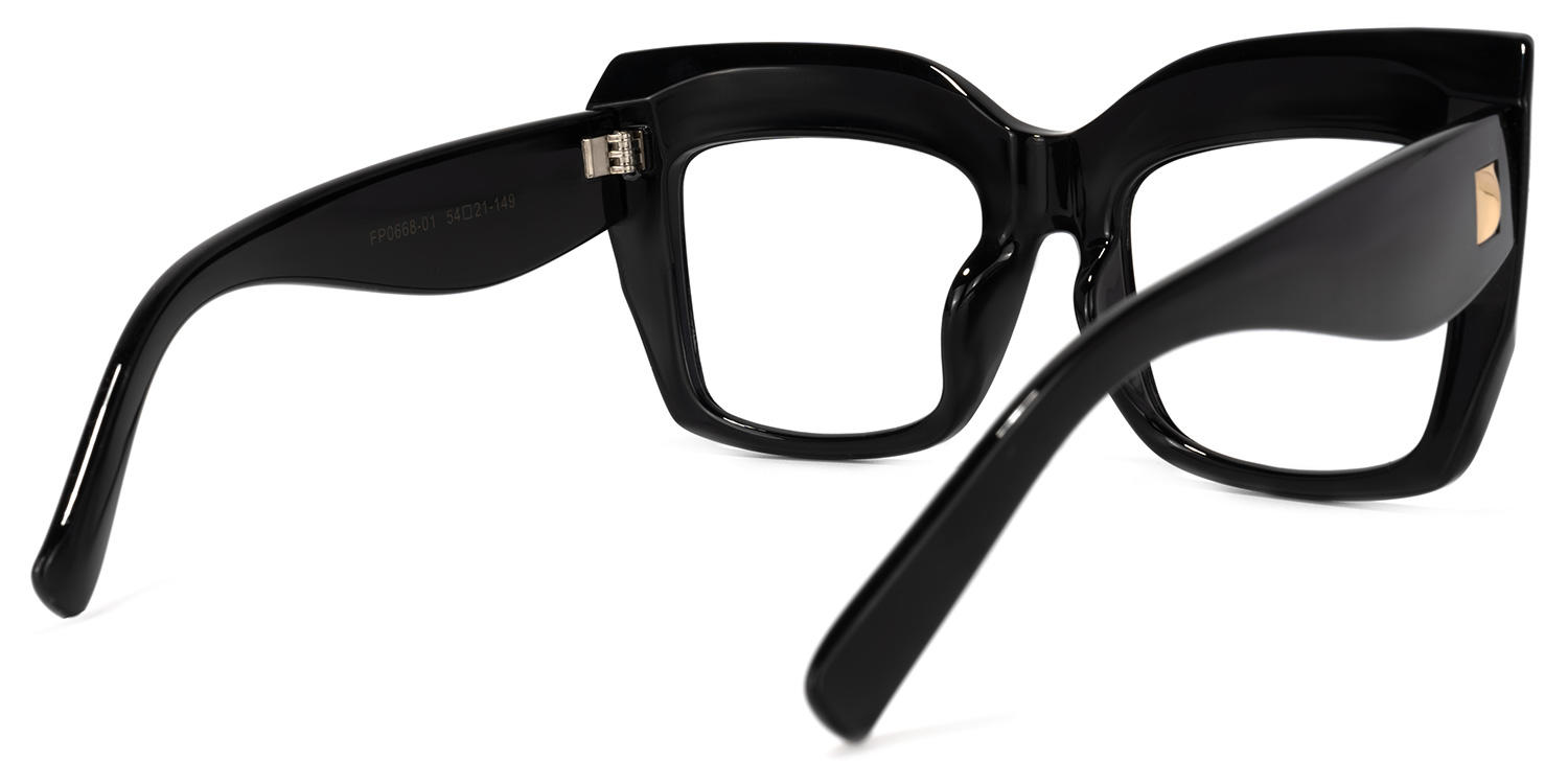 Cassandra - Square Black Eyeglasses - 4