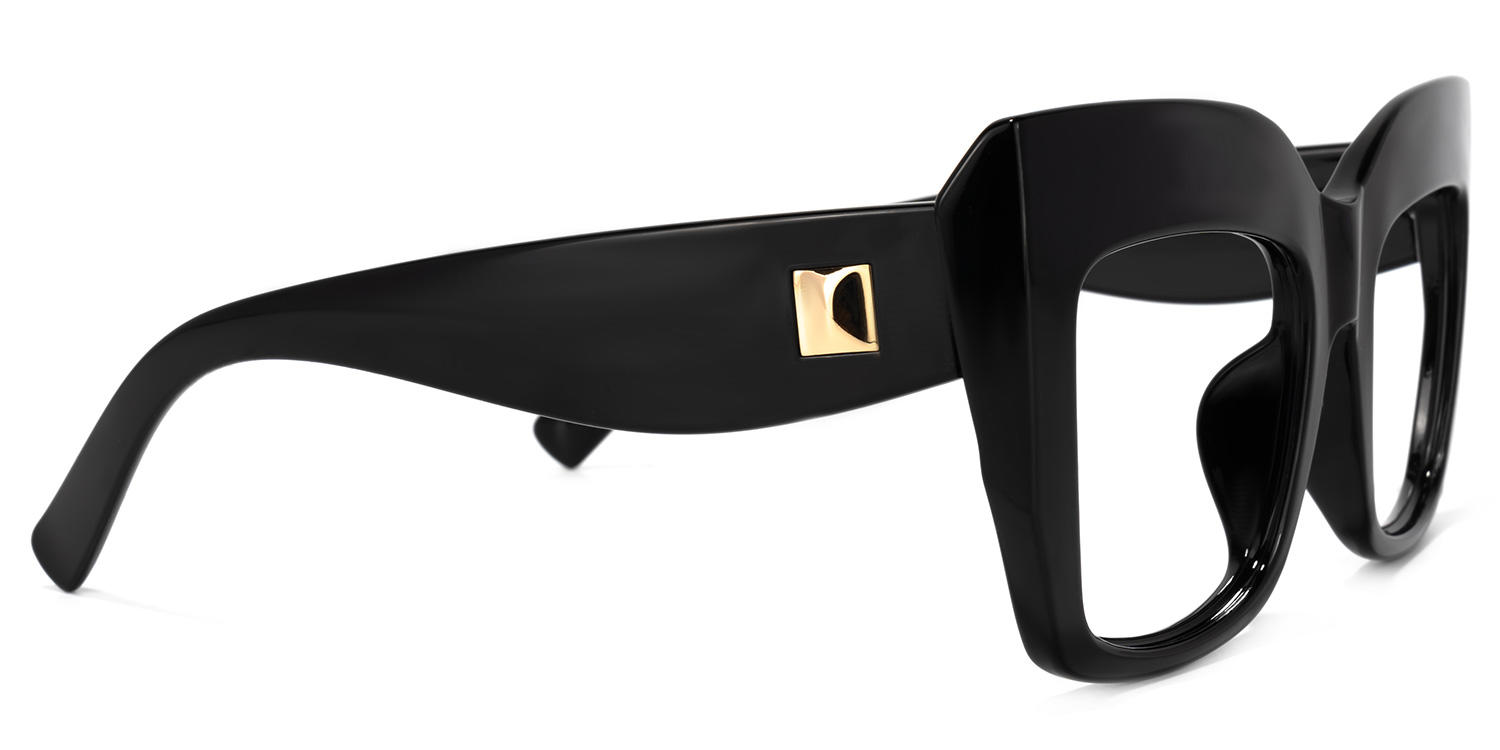 Cassandra - Square Black Eyeglasses - 5