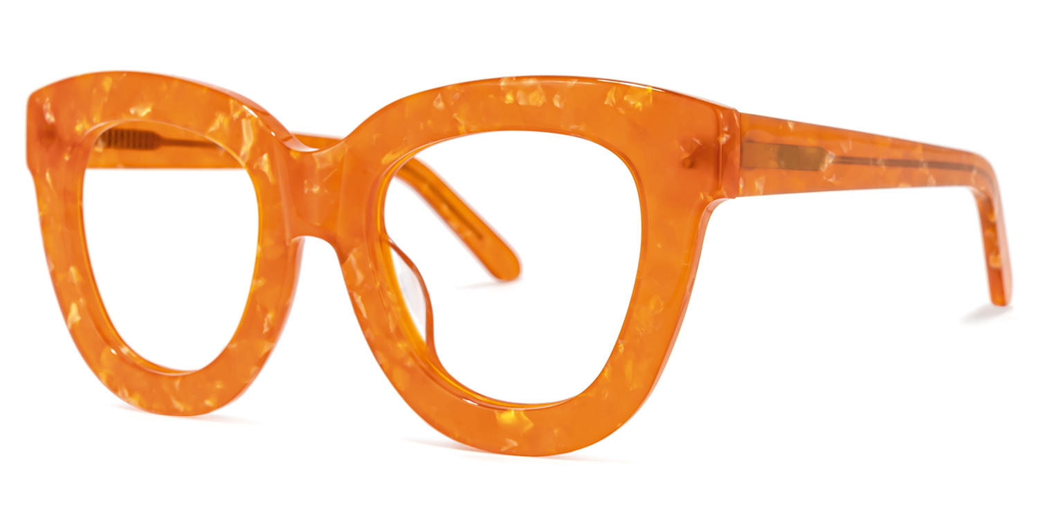 Jerrie - Round Orange Eyeglasses - 3