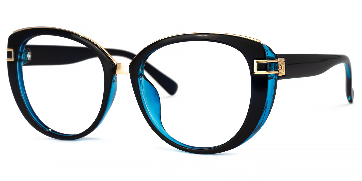 Bessie - Oval Dark/Blue Eyeglasses