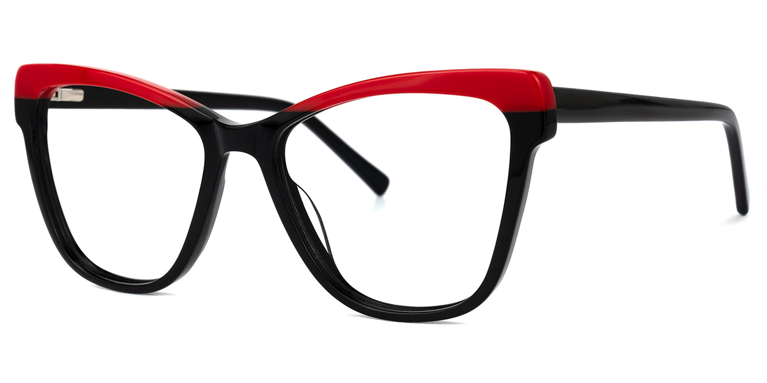 Adames - Butterfly Black/Red Two-tone Eyeglasses