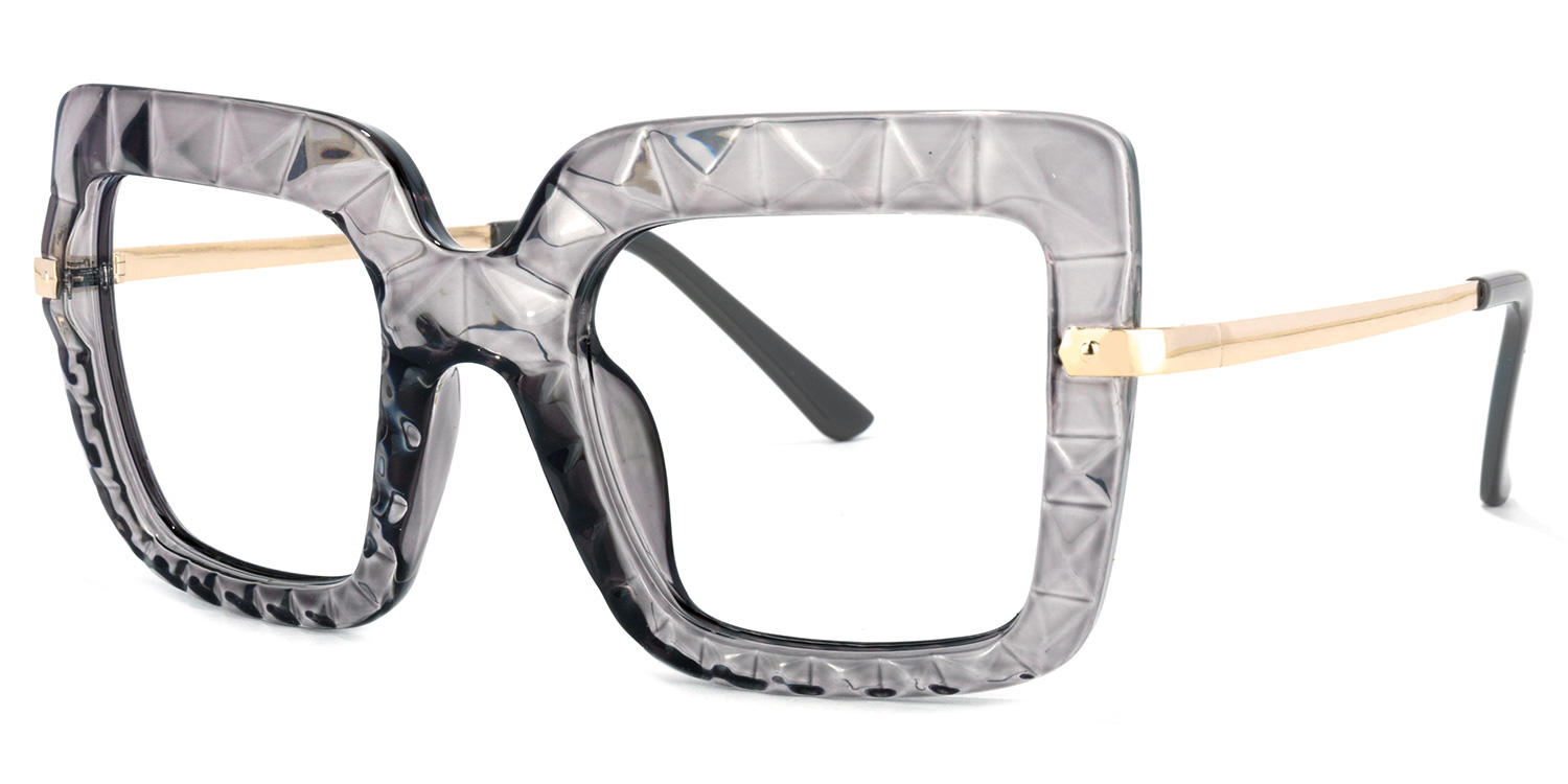 Phebe - Square Grey Eyeglasses - 2