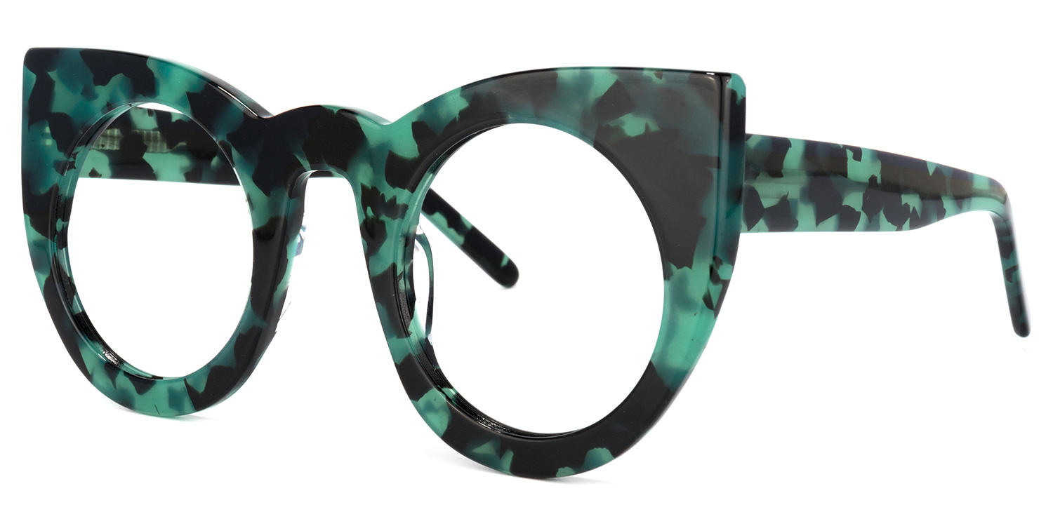Cadence - Cat Eye Green Tortoise Eyeglasses - 3