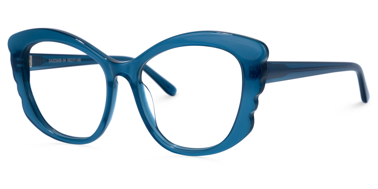 Wendalyn - Geometric Blue Eyeglasses - 2