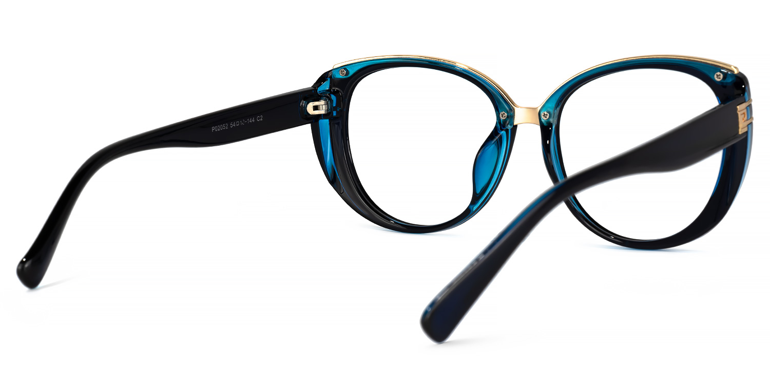 Bessie - Oval Dark/Blue Eyeglasses - 4