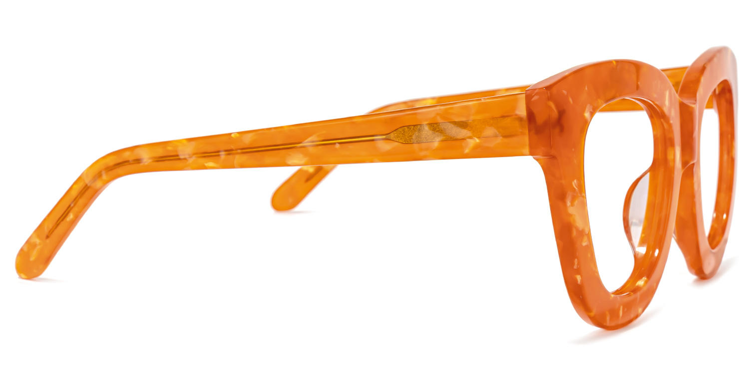 Jerrie - Round Orange Eyeglasses - 5