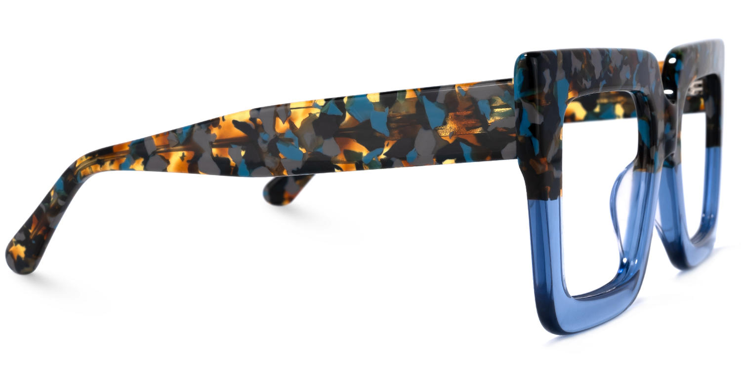 Charisse - Square Two-tone Blue Eyeglasses - 6