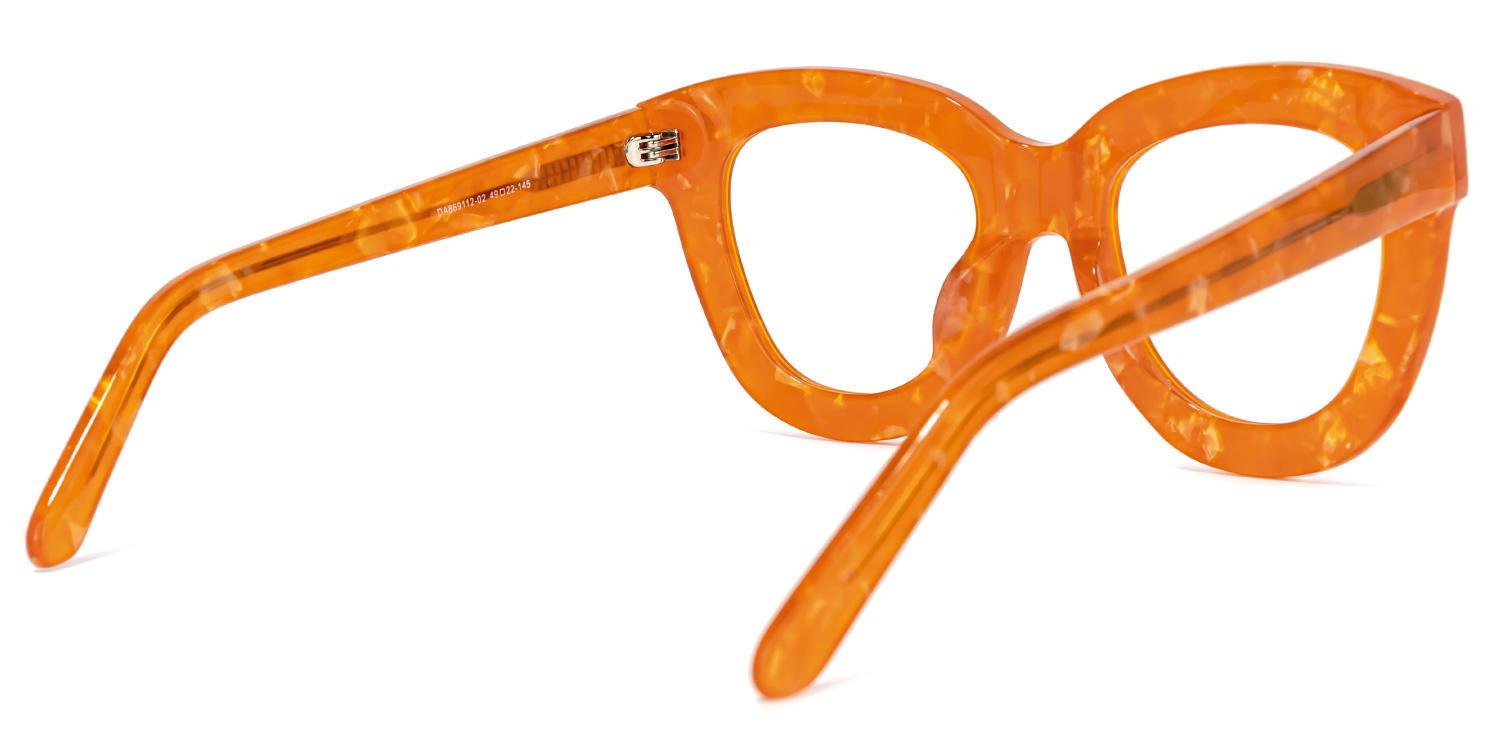 Jerrie - Round Orange Eyeglasses - 4