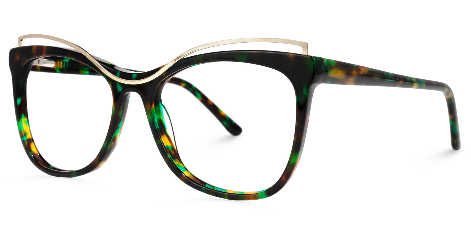 Renata - Square Floral Eyeglasses - 3