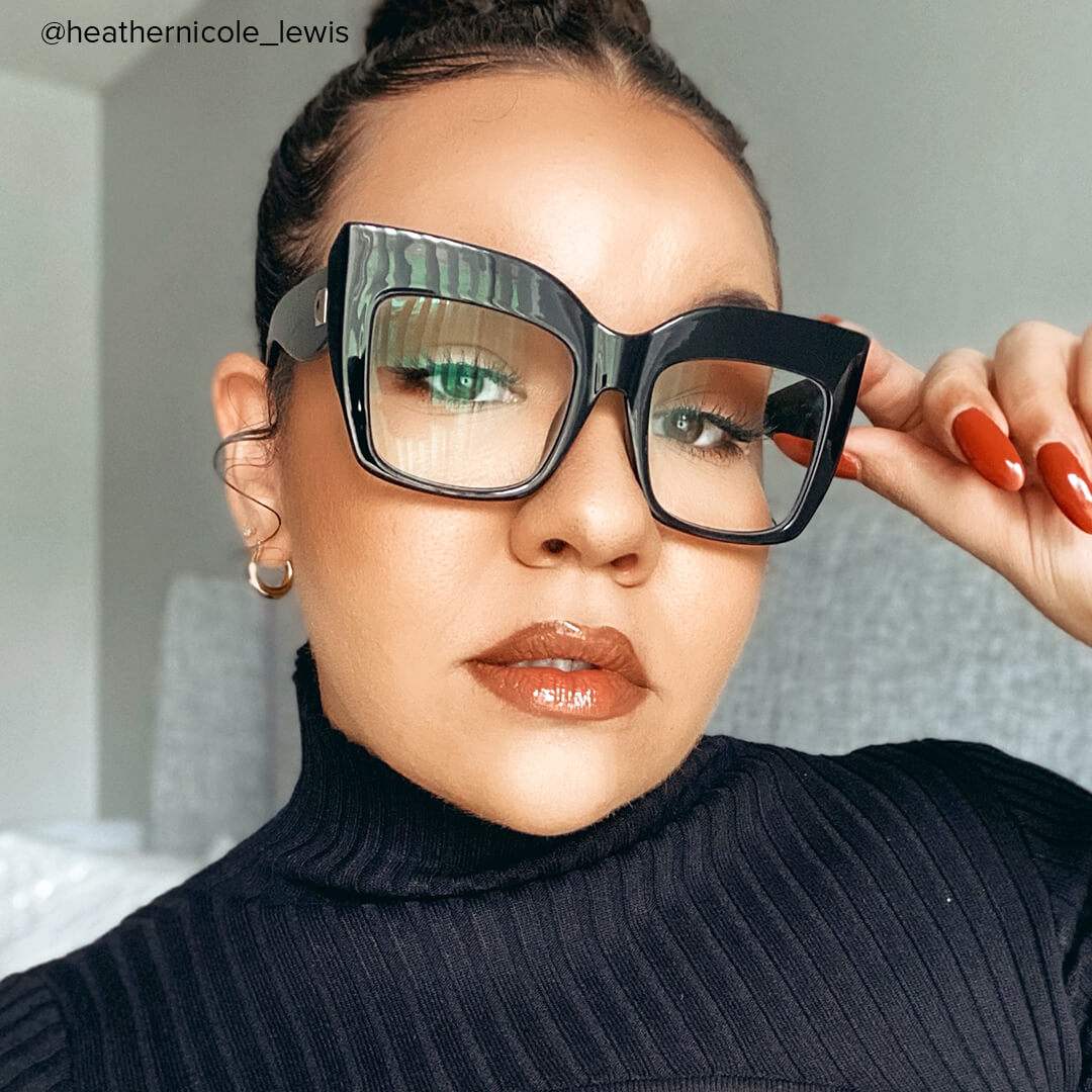 Cassandra - Square Black Eyeglasses - 7