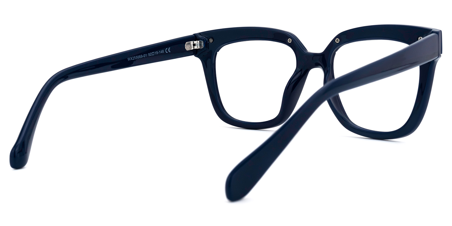 Britney - Square Blue Eyeglasses - 4