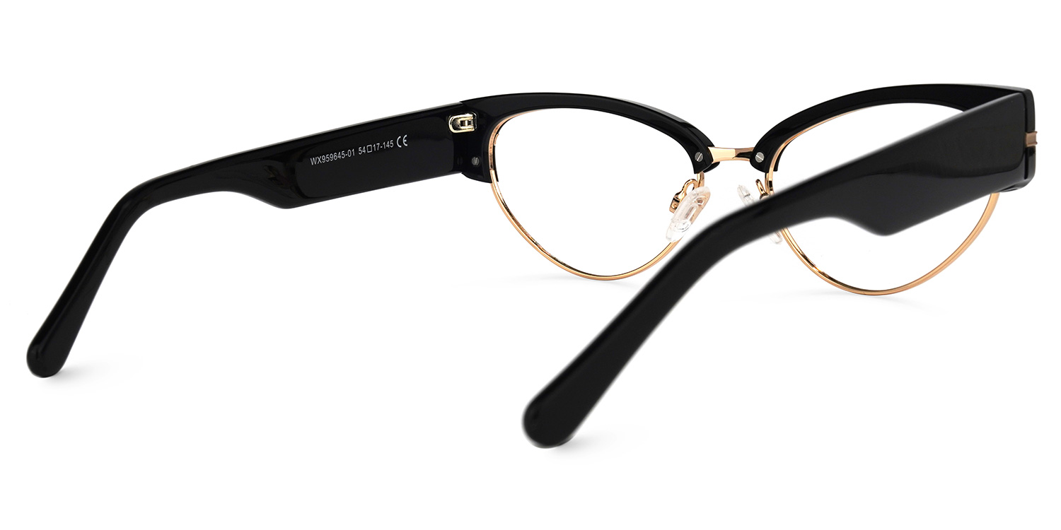 Oliver - Browline Black Eyeglasses - 3