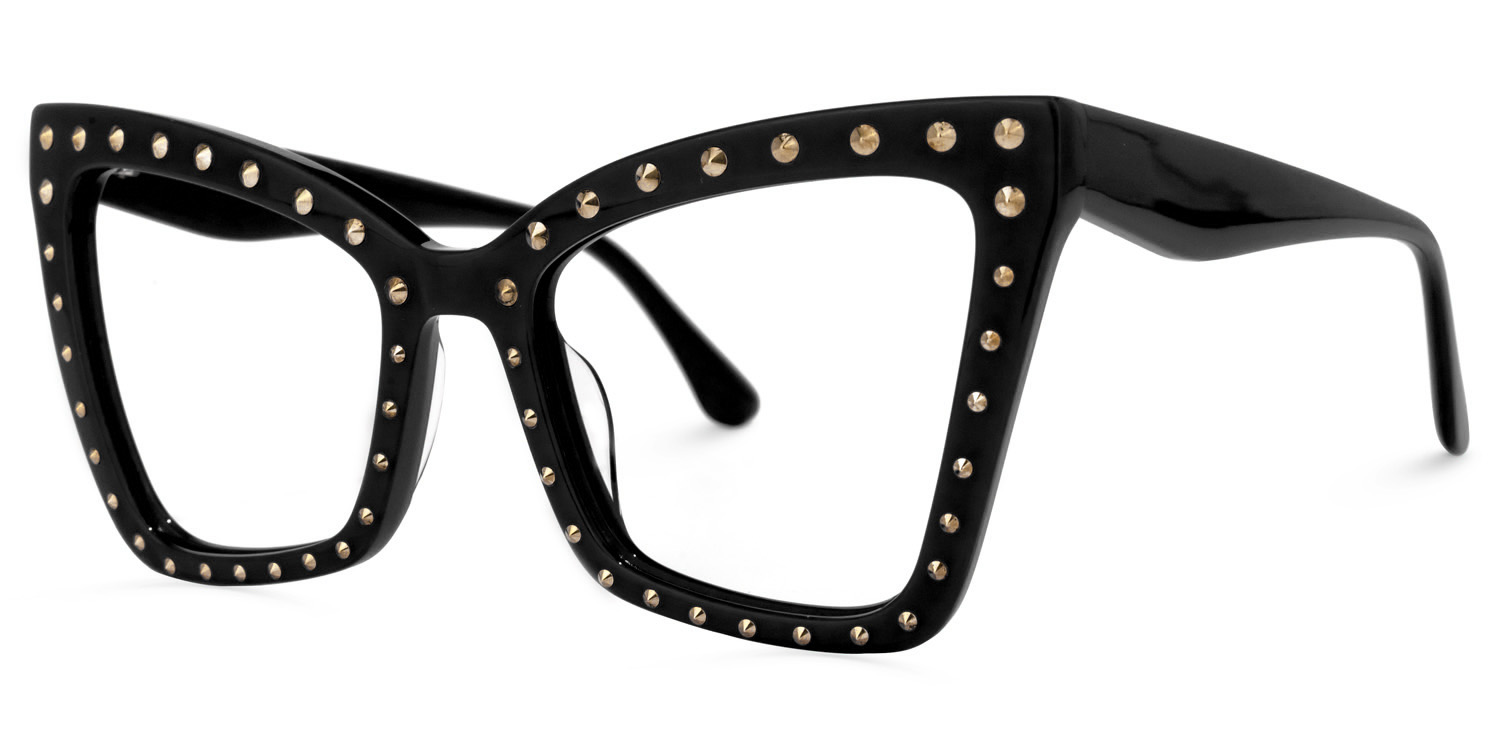 Cyndi - Square Black Eyeglasses