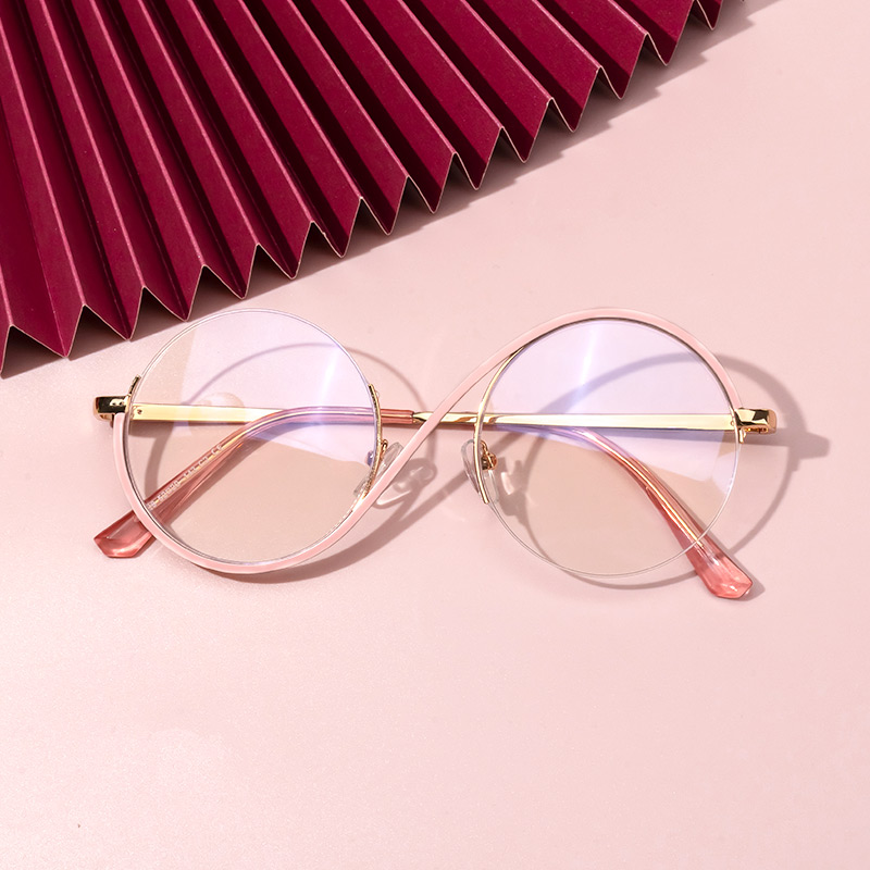 Manley - Round Pink Eyeglasses - 1
