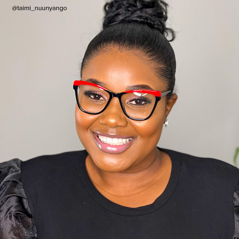 Adames - Butterfly Black/Red Two-tone Eyeglasses - 9