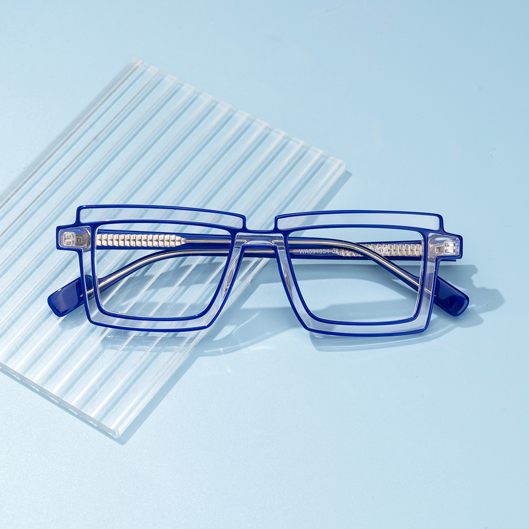 Joselyn - Rectangle Blue Eyeglasses - 1