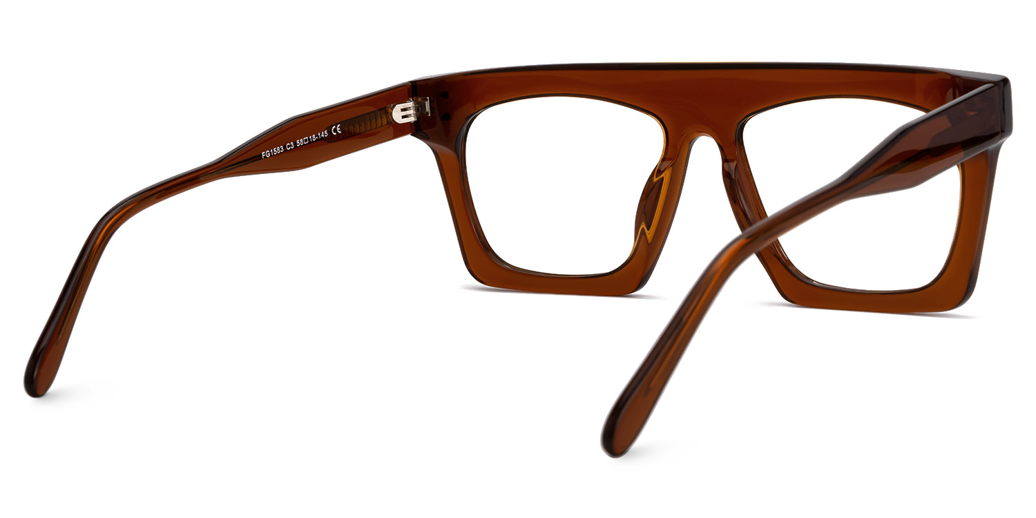 Fausta - Aviator Brown Eyeglasses - 3