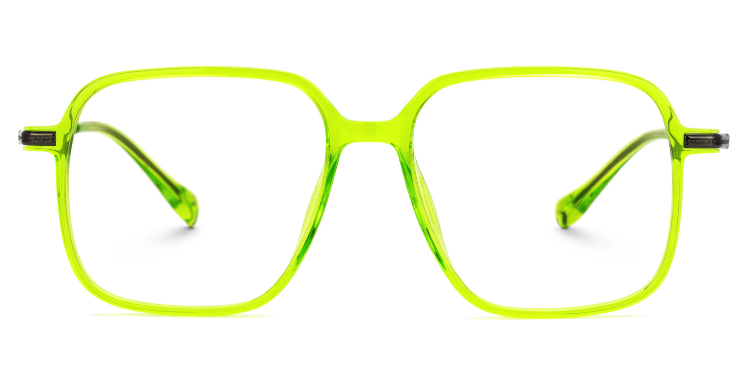 Halima - Square Green Eyeglasses
