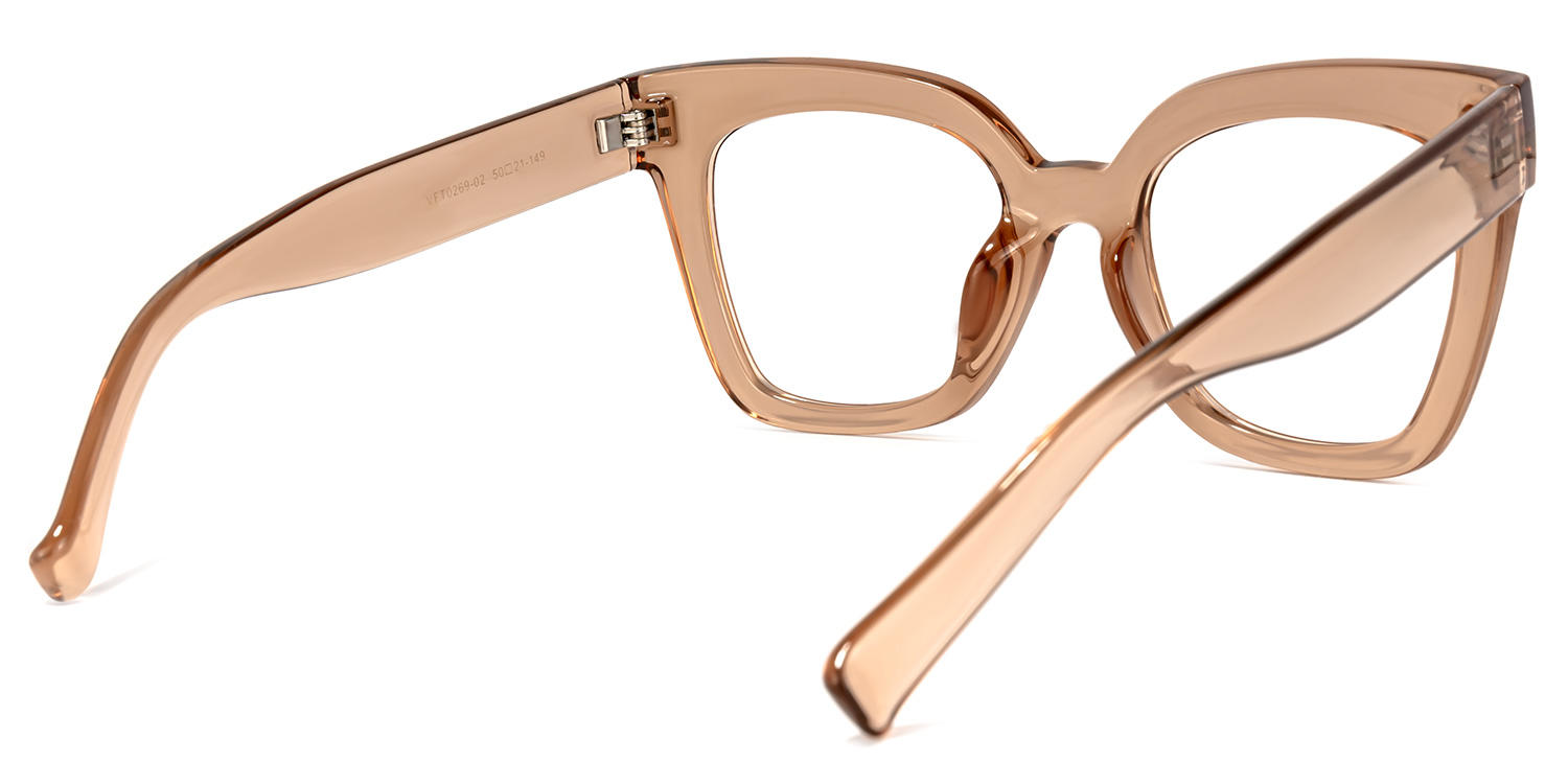 Naila - Square Tawny Eyeglasses