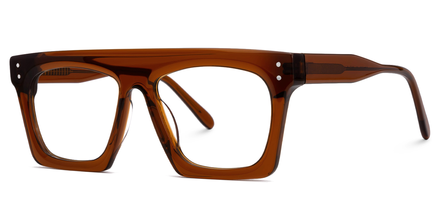 Fausta - Aviator Brown Eyeglasses - 2