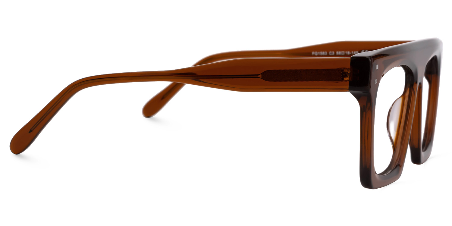 Fausta - Aviator Brown Eyeglasses - 4