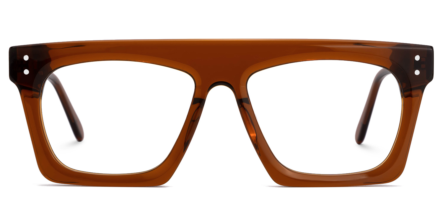 Fausta - Aviator Brown Eyeglasses - 1