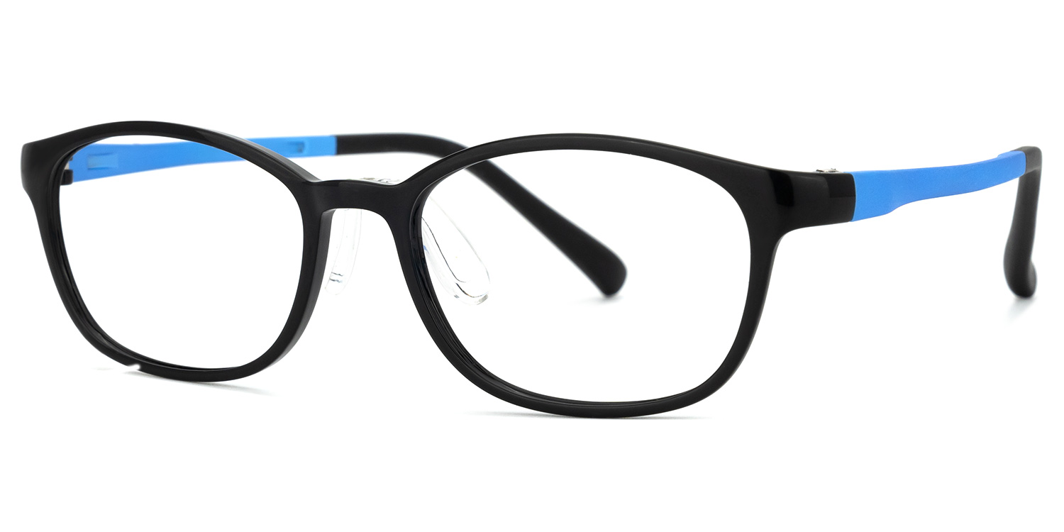 Sebastian - Oval Black Kids Eyeglasses